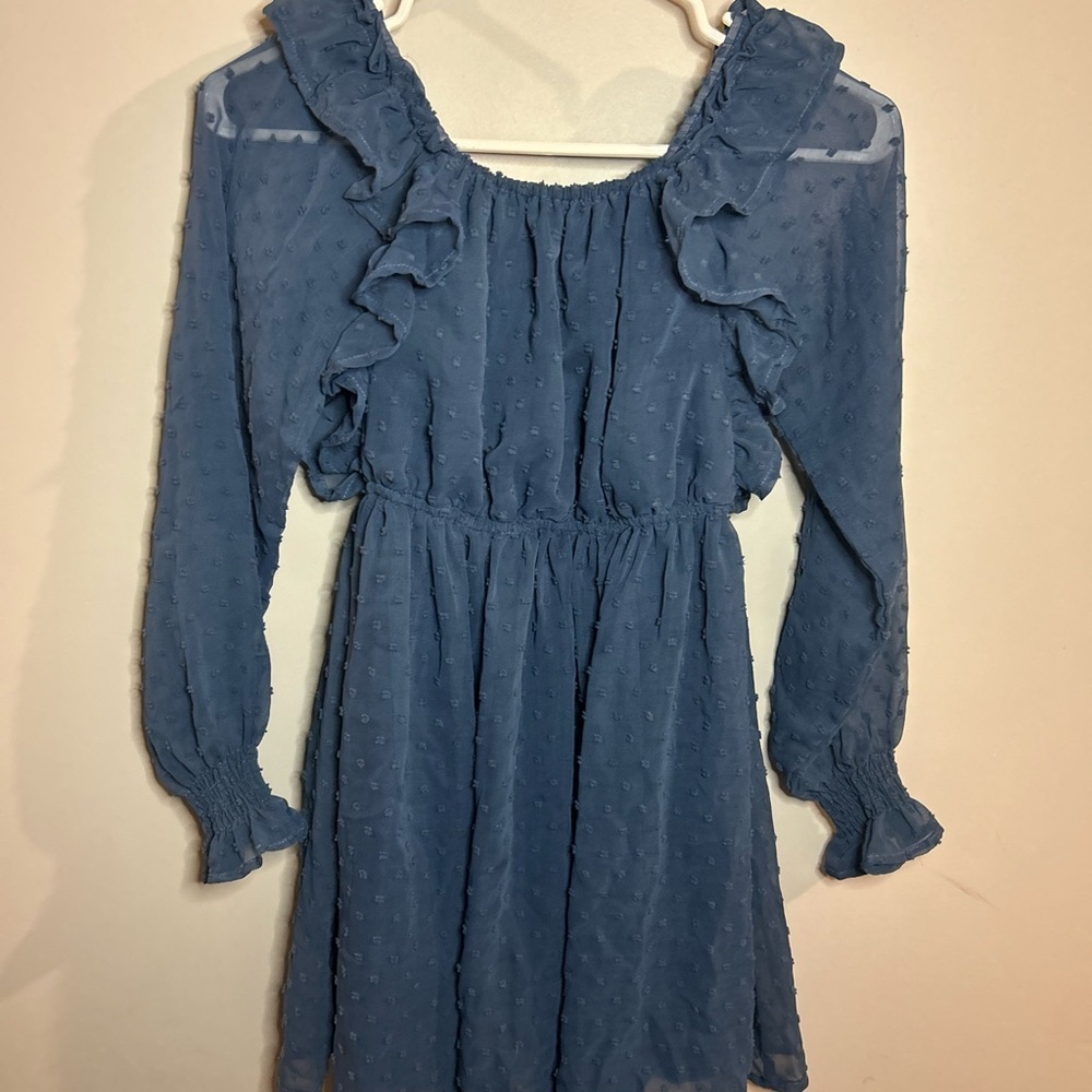 Charming Blue Ruffle Dress for Kids
